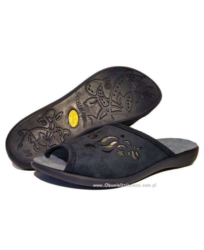 61-254D006 granatowe klapki damskie VIKI B-RELAX BEFADO