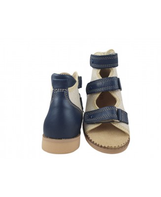 8-B-23gr D BAJBUT granatowe WKŁADKI SKÓRZANE ORTO SUPINUJĄCE : lniane buty sandałki kapcie ortopedyczne-profilaktyczne przedszk.