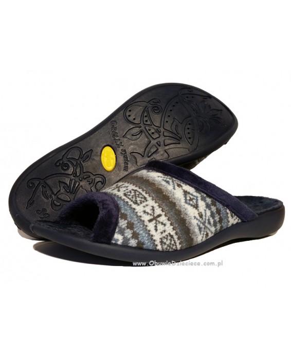 61-254D036 granatowe klapki damskie VIKI B-RELAX BEFADO