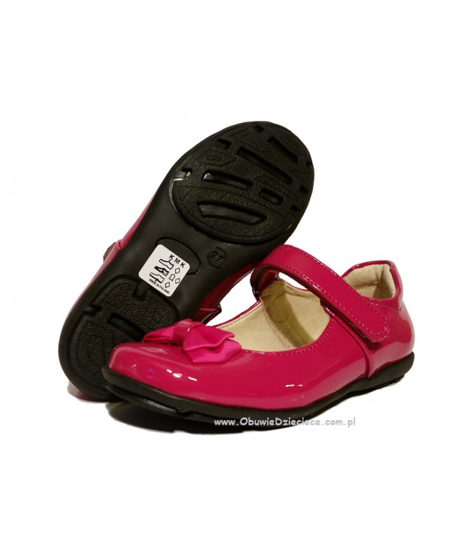 1-KMK146L różowe lakierki eleganckie czółenko wizytowe dziewczęce damskie przedszkolne szkolne KMK 25-30