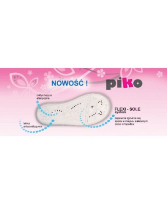 21-3 D6 PIKO RAWEKS różowe w kropki z kwiatkiem czółenka kapcie buciki dziewcz.+wkładki Raweks 25-33