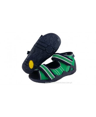 01-250P033 SNAKE granatowo zielone sandalki kapcie buciki obuwie dziecięce wcz.dziecięce buty Befado Snake