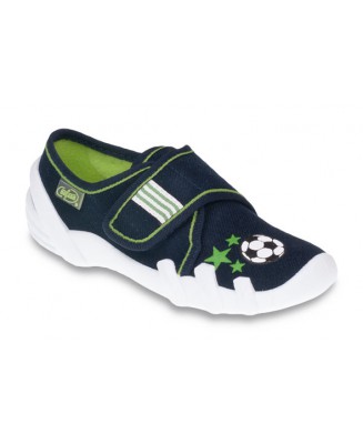 1-273X161 SKATE czarno zielone z piłką kapcie buciki obuwie dziecięce przedszkolne szkolne  Befado Skate