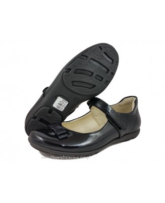 2-KMK206D czarne lakierki eleganckie czółenko wizytowe dziewczęce damskie przedszkolne szkolne KMK 31-33