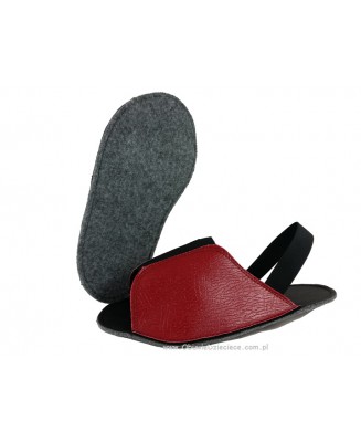 10-210/0 czerwono czarne ochronne filcowe/tworzywowe obuwie muzealne, wielorazowego użytku ochraniacze na buty DZIECIĘCE 24,5cm 