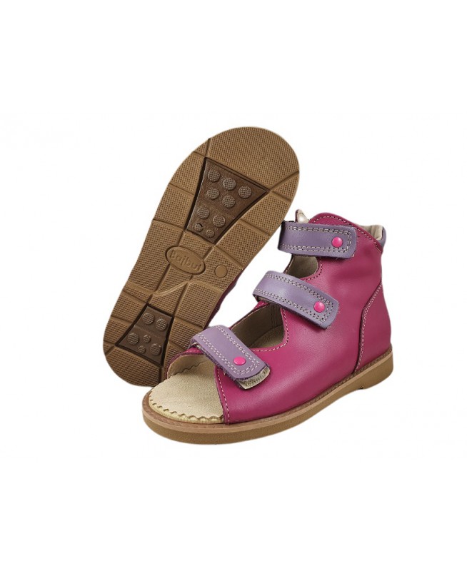 8-B-26crż BAJBUT RÓŻOWO FIOLETOWE sandałki : WKŁADKI SKÓRZANE ORTO SUPINUJĄCE : trzewiki buty kapcie sandały ortopedyczne profil