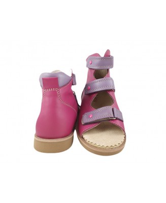 8-B-26crż BAJBUT RÓŻOWO FIOLETOWE sandałki : WKŁADKI SKÓRZANE ORTO SUPINUJĄCE : trzewiki buty kapcie sandały ortopedyczne profil