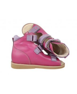 8-B-26crż BAJBUT RÓŻOWO FIOLETOWE sandałki : WKŁADKI SKÓRZANE ORTO SUPINUJĄCE : trzewiki buty kapcie sandały ortopedyczne profil