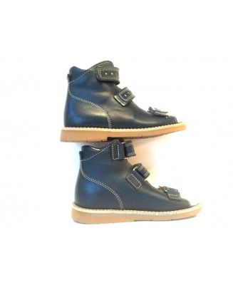 8-B-26gr BAJBUT granatowe buty sandałki trzewiki kapcie ortopedyczne profilaktyczne dziecięce z wkładką skórzaną z profilem 19-3