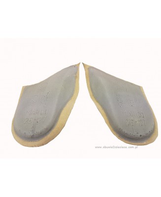 8-B-26gr BAJBUT granatowe buty sandałki trzewiki kapcie ortopedyczne profilaktyczne dziecięce z wkładką skórzaną z profilem 19-3