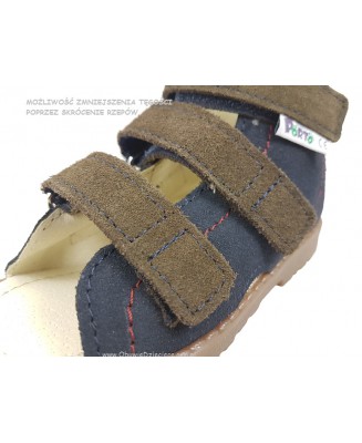 8-1310-70 GRANAT brąz buty-sandałki-kapcie profilaktyczne przedszk. 31-33  Mrugała