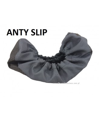 10-102/1AP  SZARE ANTYPOŚLIZGOWE ochraniacze na buty, wielorazowe ortalionowe obuwie ochronne obuwie muzealne, ochronniki, pokro