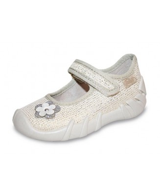 0-109P163 SPEEDY ZŁOTE z kokardką kapcie buciki czółenka obuwie dziecięce poniemowlęce Befado  18-26