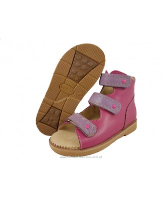 8-B-26rzfi BAJBUT RÓŻ FIOLET sandałki : WKŁADKI SKÓRZANE ORTO SUPINUJĄCE : buty trzewiki kapcie ortopedyczne profilaktyczne dzie