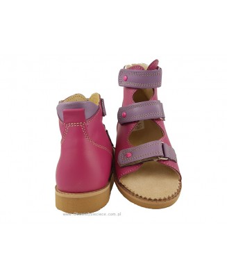 8-B-26rzfi BAJBUT RÓŻ FIOLET sandałki : WKŁADKI SKÓRZANE ORTO SUPINUJĄCE : buty trzewiki kapcie ortopedyczne profilaktyczne dzie