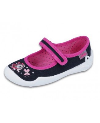 1-114X304 BLANCA GRANAT RÓŻOWE konik :: MIĘKKIE WKŁADKI SOFT-B system :: balerinki czółenka dziewczęce kapcie-buciki obuwie dzie