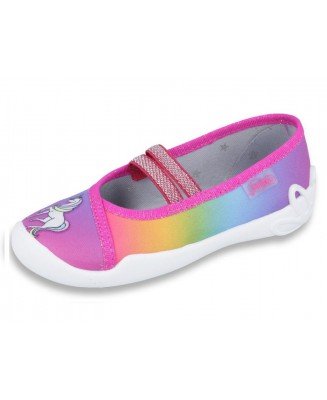 1-116X249 BLANCA TĘCZOWE z konikiem balerinki czółenka dziewczęce kapcie buciki obuwie dziecięce  Befado  25-30