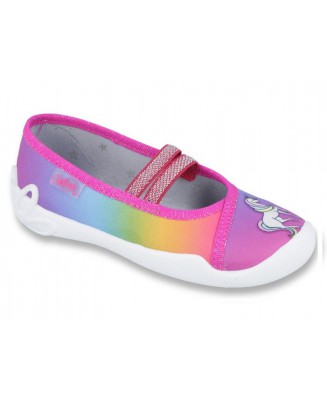 1-116X249 BLANCA TĘCZOWE z konikiem balerinki czółenka dziewczęce kapcie buciki obuwie dziecięce  Befado  25-30