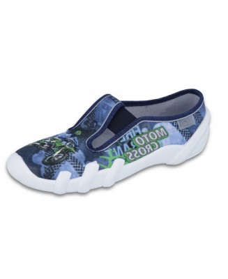 1-290Y170 SKATE GRANATOWE moto cross kapcie :: MIĘKKIE WKŁADKI SOFT-B system :: buciki obuwie dziecięce szkolne Befado  31-36