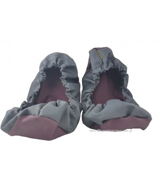 10-102/1 SZARO BORDOWE ochraniacze na buty, wielorazowe ortalionowe obuwie ochronne obuwie muzealne, do żłobka, przedszkola, szk