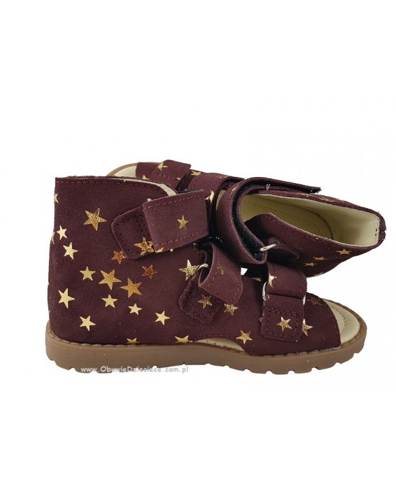 8-1210-55 BORDO GWIAZDKA MRUGAŁA PORTO WKŁADKI PROFILOWANE buty sandałki kapcie profilaktyczno korekcyjne przedszk. 26-30  Mruga