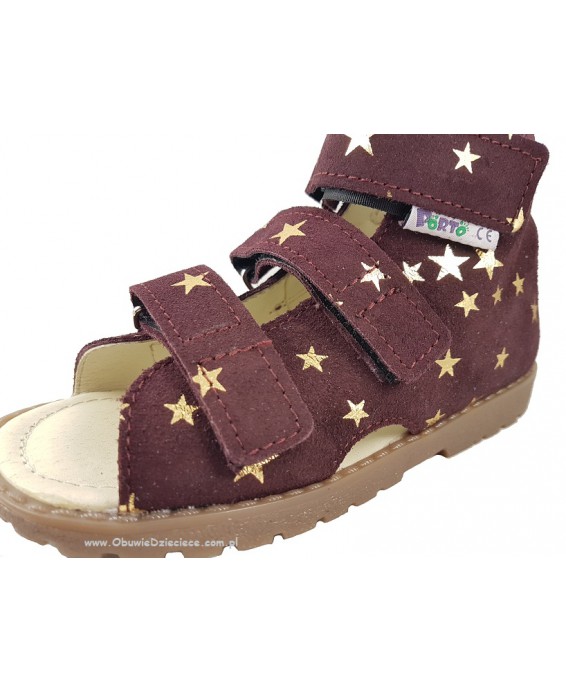 8-1210-55 BORDO GWIAZDKA MRUGAŁA PORTO WKŁADKI PROFILOWANE buty sandałki kapcie profilaktyczno korekcyjne przedszk. 26-30  Mruga