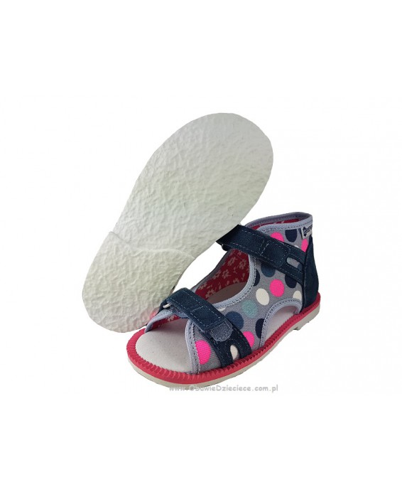 8-13-BS191 MAJA POPIEL KROPY :WKŁADKI PROFILOWANE: ortopedyczne profilaktyczne kapcie sandałki dziecięce przedszk. 21-25 buty Po