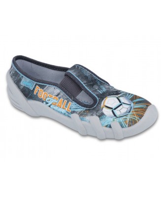 1-290X179 SKATE SZARO TURKUSOWE z piłką kapcie buciki obuwie dziecięce przedszkolne szkolne  Befado Skate