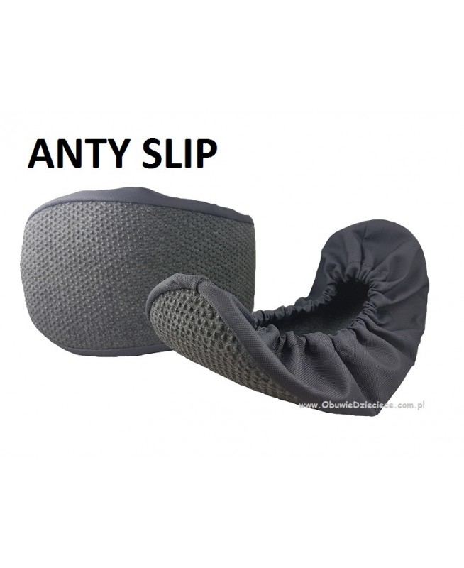 10-102/1APFI SZARE ANTYPOŚLIZGOWE  ochraniacze na buty, wielorazowe ortalionowe obuwie ochronne obuwie muzealne, do żłobka, prze