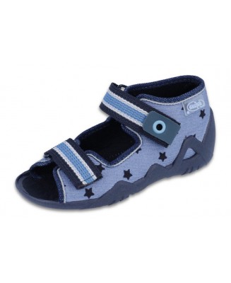 01-250P079 SNAKE NIEBIESKO GRANATOWY w gwiazdki - sandalki kapcie buciki sandały obuwie dziecięce wcz.dziecięce buty Befado Snak