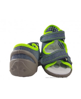 20-33-378P POPIEL SELEDYN : WKŁADKI PROFILOWANE : sandałki - sandały profilaktyczne  - kapcie obuwie dziecięce Renbut  26-30