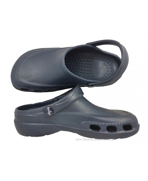 0-L 885 DOCTOR Lemigo granatowe klapki chodaki kroksy saboty ogrodowe EVA Lemigo 36-46