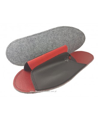 10-210/1D czarno czerwone ochronne filcowe/tworzywowe obuwie muzealne, wielorazowego użytku ochraniacze na buty DAMSKO MĘSKIE  3