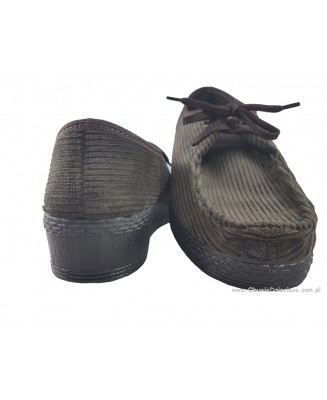 61-63-045 BRĄZOWE SZTRUKSOWE PÓŁBUTY SZNUROWANE ZŁOTORYJA 41 - 45