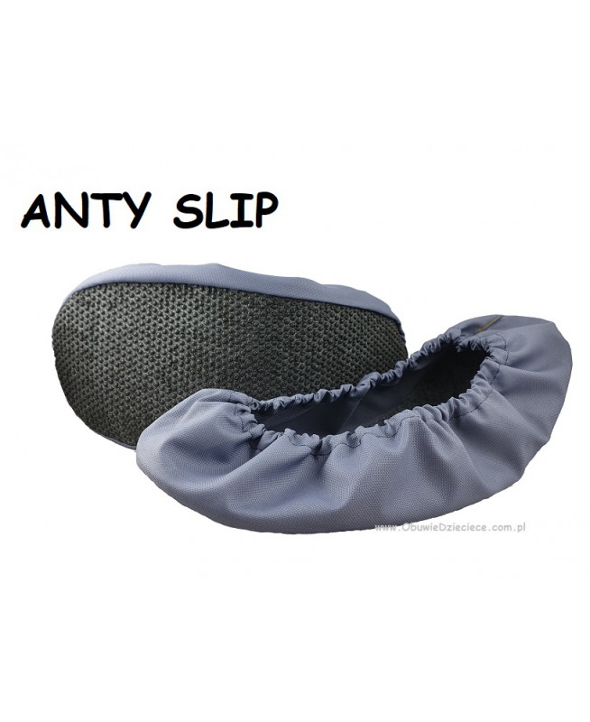 10-102/1APFI JASNO SZARE ANTYPOŚLIZGOWE  ochraniacze na buty, wielorazowe ortalionowe obuwie ochronne obuwie muzealne, do żłobka