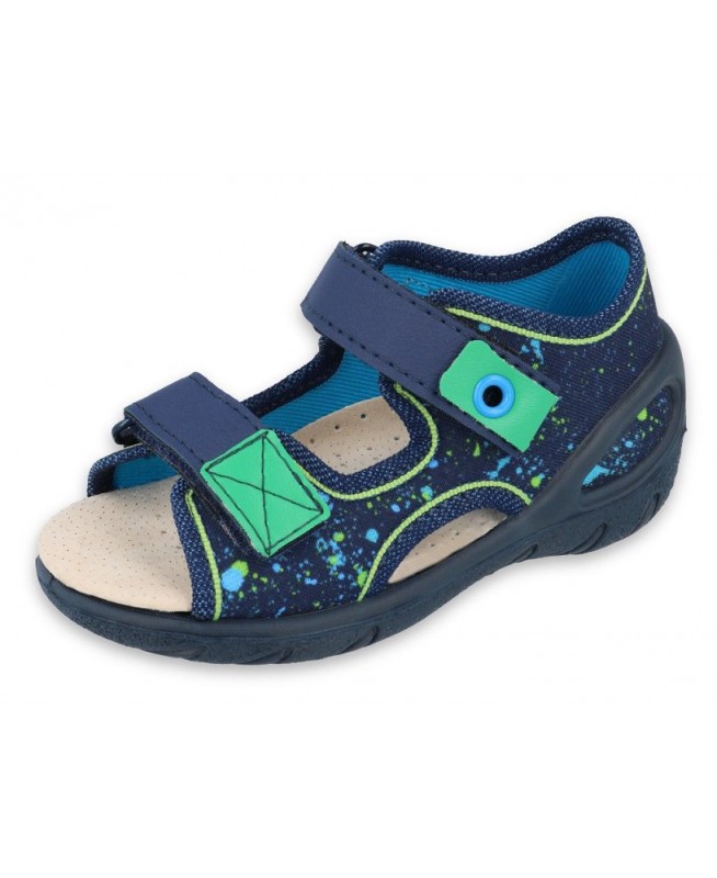 20-065X131 SUNNY NIEB GRANATOWE sandałki : WKŁADKI SKÓRZANE : sandały profilaktyczne  - kapcie obuwie dziecięce Befado  26-30