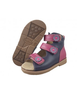 8-B-26firż BAJBUT CIEMNO FIOLETOWO RÓŻOWE sandałki : WKŁADKI SKÓRZANE ORTO SUPINUJĄCE : trzewiki buty kapcie sandały ortopedyczn