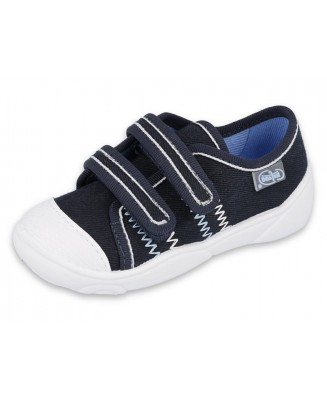 02-907P118 MAXI GRANATOWE półtrampki na rzepy obuwie wczesnodziecięce Befado  20-25