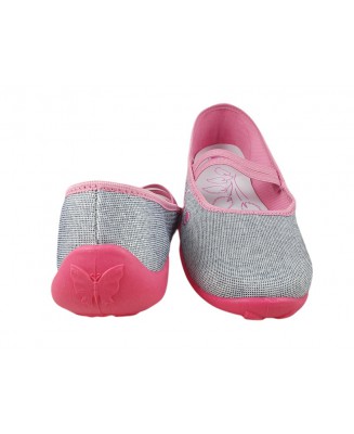 1-33-414P SREBRNY RÓŻ   WKŁADKA SKÓRZANA PROFILOWANA balerinki kapcie wcz.dziecięce Renbut