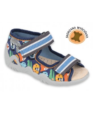 01-350P013 SNAKE GRANAT NIEBIESKI zwierzaki :: WKŁADKI SKÓRZANE :: sandalki kapcie  buciki obuwie dziecięce sandały wcz.dziecięc