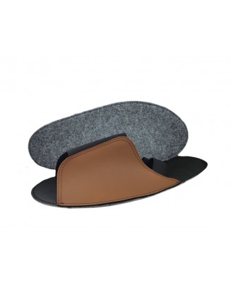 10-210/2M BRĄZOWO CZARNE ochronne filcowe-tworzywowe obuwie muzealne, wielorazowego użytku ochraniacze na buty MĘSKIE 34,5cm  Bi