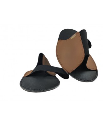 10-210/2M BRĄZOWO CZARNE ochronne filcowe-tworzywowe obuwie muzealne, wielorazowego użytku ochraniacze na buty MĘSKIE 34,5cm  Bi