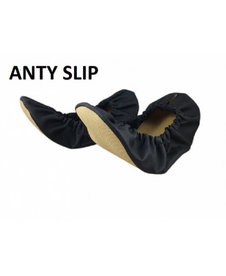 10-102/1APG CZARNE ANTYPOŚLIZGOWE solidne ochraniacze na buty, wielorazowe ortalionowe obuwie ochronne, obuwie muzealne, ochronn