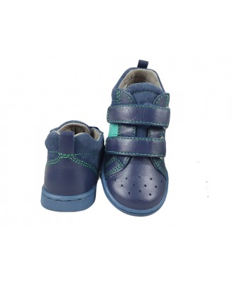 8-13-1429 JEANS ZIELONY trzewiki skórzane na rzepy REN BUT : WKŁADKI SKÓRZANE  SUPINUJĄCE : trzewiki profilaktyczne dziecięce ro