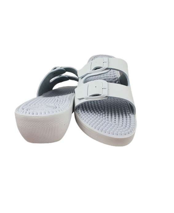 31-1021/6 Fakirki Białe Saniflex kapcie-klapki profilaktyczne z kolcami i z klamerką damskie Saniflex