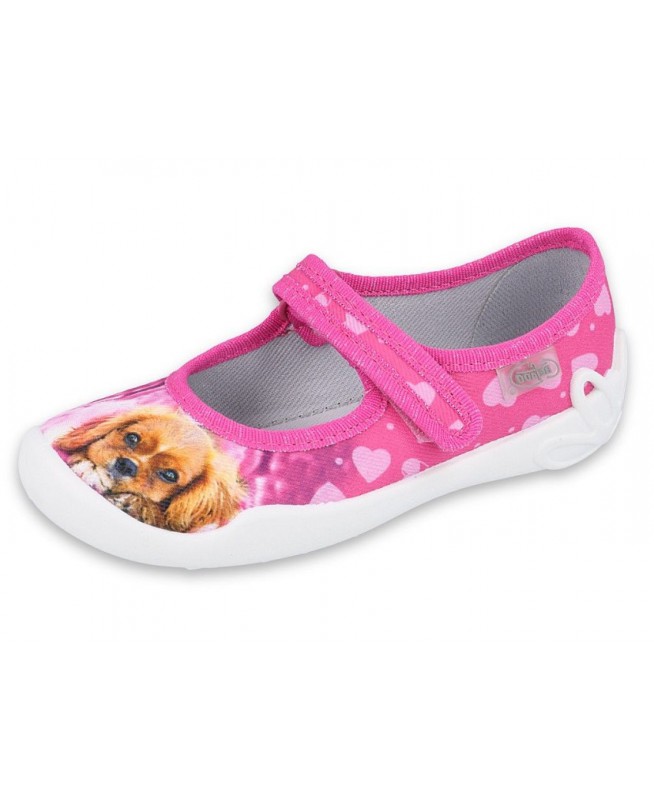 20-114Y438 BLANCA RÓŻ piesek :: MIĘKKIE WKŁADKI SOFT-B system :: balerinki czółenka dziewczęce kapcie buciki obuwie dziecięce Be