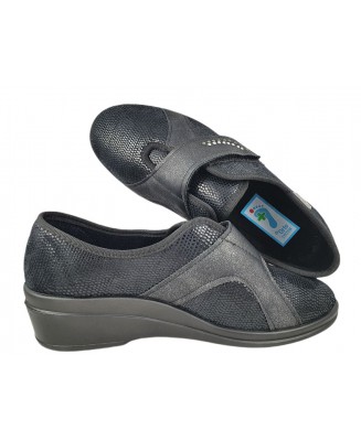 62-032D002 DR.Orto CZARNE Hela obuwie profilaktyczno-ortopedyczne eleganckie imitacja skóry z węża damskie BEFADO  Dr Orto Syste