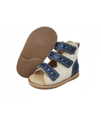 8-B-23gr BAJBUT granat lniane buty sandałki kapcie ortopedyczne-profilaktyczne  przedszk. 19-34  Bajbut