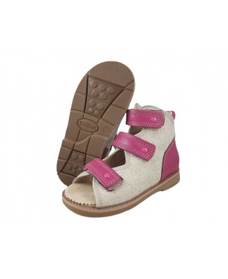 8-B-23crz BAJBUT RÓŻ CIEMNY  : WKŁADKI SKÓRZANE ORTO SUPINUJĄCE :  buty sandały trzewiki kapcie ortopedyczne profilaktyczne obuw