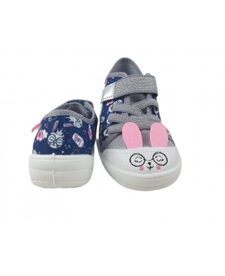 1-251X169 TIM GRANAT SREBRO brokat KRÓLIKI  :: półtrampki na rzep kapcie dziewczęce buciki obuwie dziecięce buty Befado 25-30